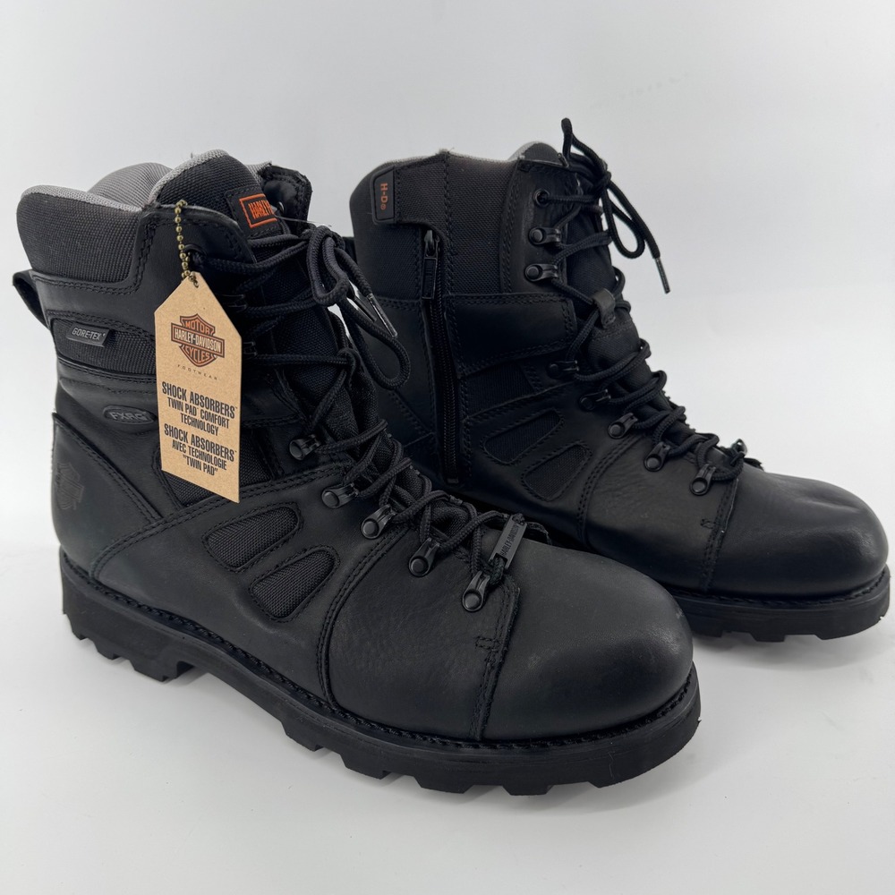 Harley-Davidson FXRG-3 Riding Boots Men 15 Black Leather Gore-Tex Waterproof NEW